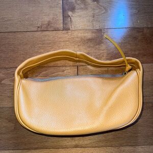 By Far Orange Leather Mini Rachel Shoulder Bag